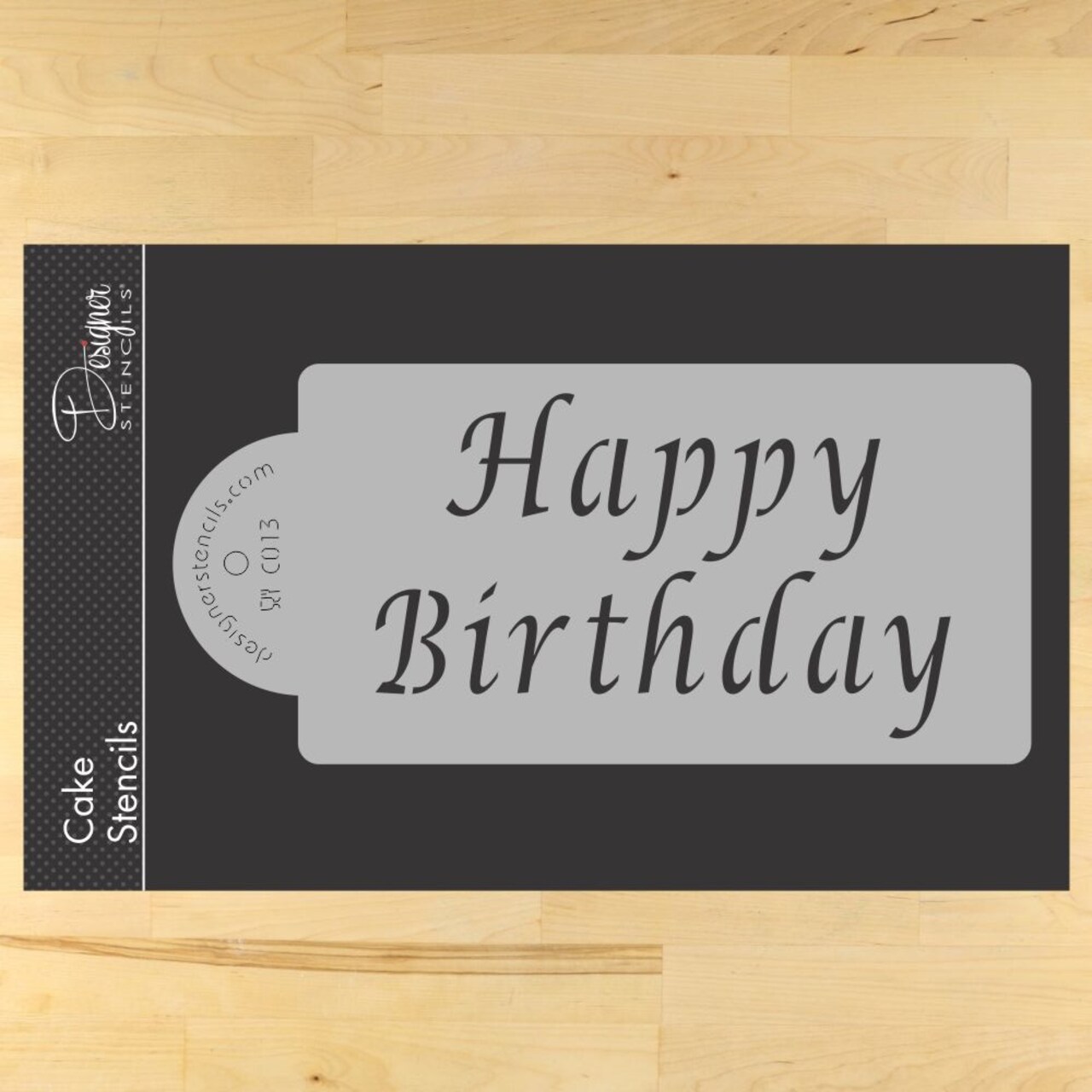 Happy Birthday Cake Stencil | C013 by Designer Stencils | Cake Decorating Tools |